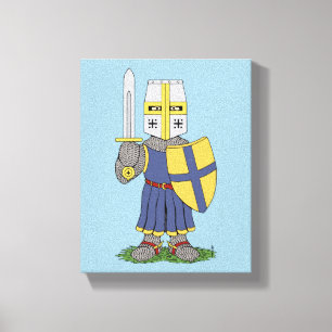 Cute Medieval Knight Canvas Afdruk