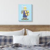 Cute Medieval Knight Canvas Afdruk (Insitu (Slaapkamer))