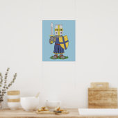 Cute Medieval Knight Poster (Keuken)