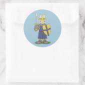 Cute Medieval Knight Ronde Sticker (Tas)