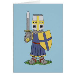 Cute Medieval Knight Wenskaart
