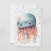 Cute méduse bulles Baby shower neutre invitation (Dos)