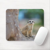 Cute Meerkat Sat on Tree Muismat (Met muis)