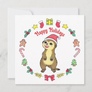 Cute Meerkat Sinterklaas hoed Kinderen Kerstvakant Feestdagenkaart