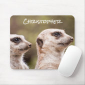 Cute Meerkats Foto gepersonaliseerd Muismat (Met muis)
