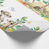 Cute Meerkats Fun Kinder Animals Glossy Wrapping Cadeaupapier (Hoek)