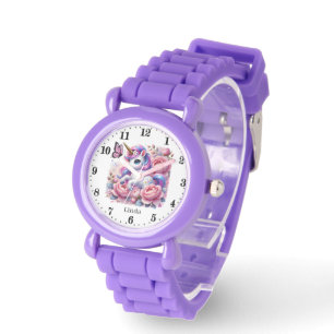 Cute meiden fantasy unicorn voegen naam toe horloge