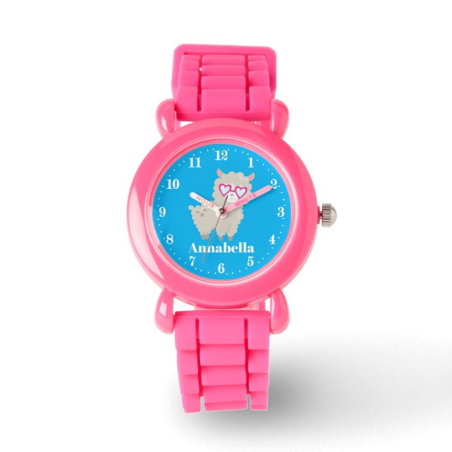 Cute meiden voegen naam lama toe horloge (Voorkant)