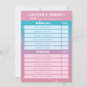 Cute Meisjesachtig Roze Blauwe Glitter Kinderen Da Kaart