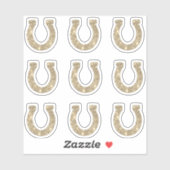 Cute Meisjesachtige Glam Gouden Glitter Hoefijzer  Sticker (Vel)