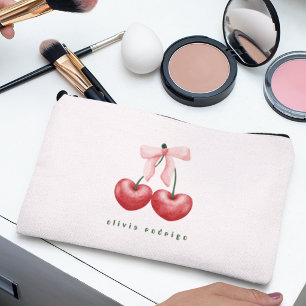 Cute Meisjesachtige Rode & Blush Roze Kersen Hart Etui