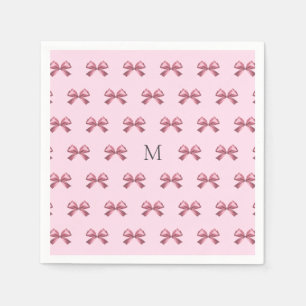 Cute Meisjesachtige Roze Satijn Esthetische Boog M Servet