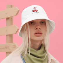 Cute Meisjeshoedje met Rode & Roze Kersen Hart Str