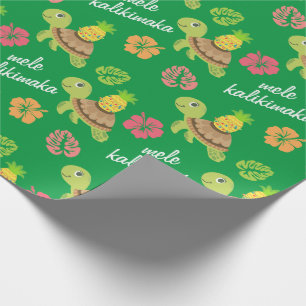 Cute Mele Kalikimaka Zee Kerstmis Cadeaupapier