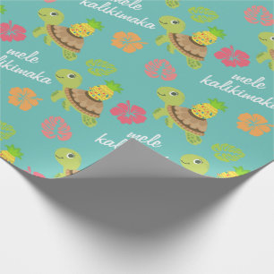 Cute Mele Kalikimaka Zee Turtle Wrapping Paper Cadeaupapier