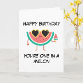Cute Melon Puns drôles de cartes d'anniversaire de (Fleur jaune)
