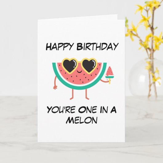 Cute Melon Puns drôles de cartes d'anniversaire de (Fleur jaune)