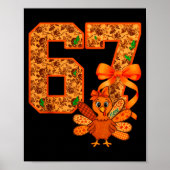 Cute Meme 67 Coquette Bow Turkey Thanksgiving Aest Poster (Voorkant)