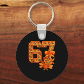 Cute Meme 67 Coquette Bow Turkey Thanksgiving Aest Sleutelhanger (Voorkant)