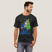 Cute Menorasaurus Rex Dinosaur Tree Christmas Happ T-shirt (Voorkant volledig)