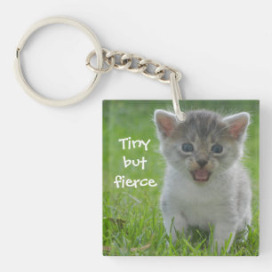 Cute Meow Kitten Tiny, maar Fierce Sleutelhanger