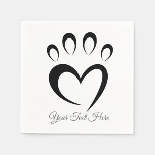 Cute Meow Paw Aangepaste Tekst Persoonlijk Servet