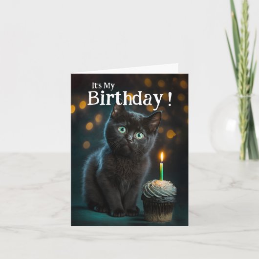 Cute Meowy Birthday Invitation,  (Voorkant)
