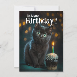 Cute Meowy Birthday Invitation, Kaart
