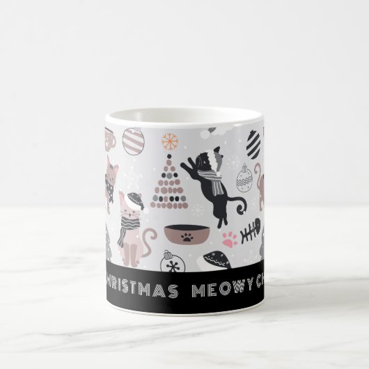 Cute Meowy Christmas Chat Mug (Centre)