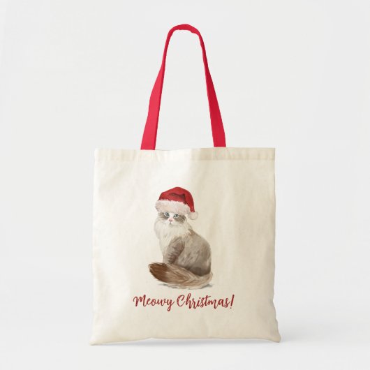 Cute Meowy kerstkat Tote Bag (Voorkant)