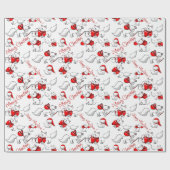 Cute Meowy kerstKatten Cadeaupapier (Vlak)