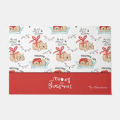 Cute Meowy Kerstmis Kat Pattern Deurmat (Voorkant)