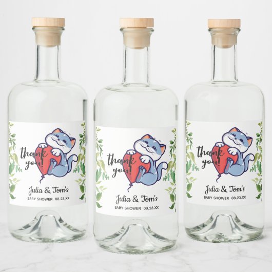 Cute Merci Baby shower Liquor Étiquette bouteille (Bouteilles)