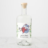 Cute Merci Baby shower Liquor Étiquette bouteille (Devant)