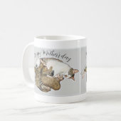 Cute Mère chat et chatons coutume Mug (Devant gauche)
