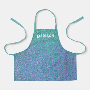 Cute Mermaid Blauwgroen Blue Glitter Ombre Name Ki Schort