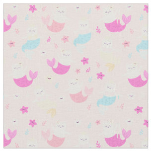 Cute Mermaid Cats Stof