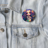 Cute Mermaid Fantasy Art Ronde Button 5,7 Cm (In situ)
