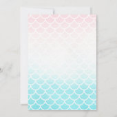 Cute Mermaid Girl Anniversaire Fête Invitation (Dos)
