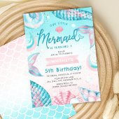 Cute Mermaid Girl Anniversaire Fête Invitation