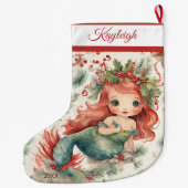 Cute Mermaid Grote Kerstsok (Achterkant)
