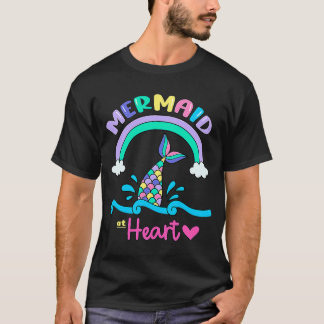 Cute Mermaid in Heart voor meisjes en vrouwen T-shirt