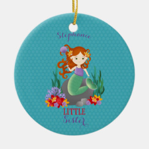 Cute Mermaid Little Sister Keramisch Ornament