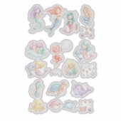 Cute Mermaid & Ocean Animals Sticker Set – Pastel (Devant)