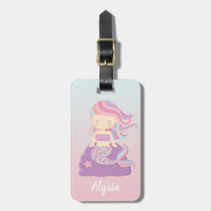 Cute Mermaid Ombre Girl Name Bagagelabel