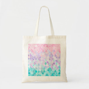 Cute Mermaid Pastel Iridescent, Roze, Paars, Blauw Tote Bag