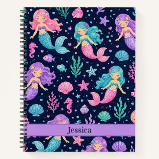Cute Mermaid Pattern Notitieboek