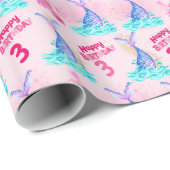 Cute Mermaid Personalized Birthday Cadeaupapier (Rol Hoek)
