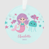 Cute Mermaid Personalized Girl Ornament (voorkant)