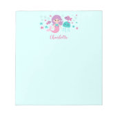 Cute Mermaid Personalized Kinderen Notitieblok (Voorkant)